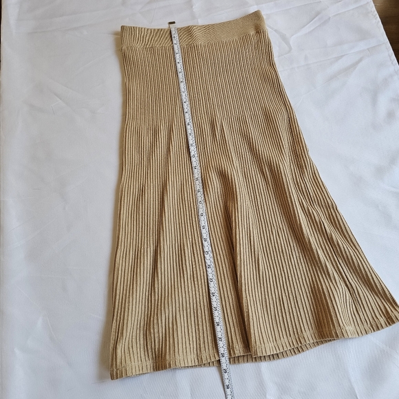 Free People Knit Tan Ribbed Midi Skirt - size XS - Picture 6 of 6